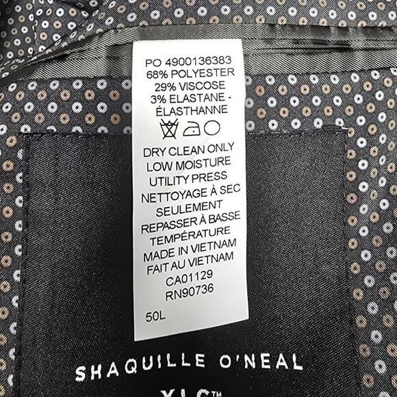 Big and Tall Plaid Stretch Fabric Regular Fit Suit Jacket | Shaquille O'Neal XLG - Picture 8 of 15
